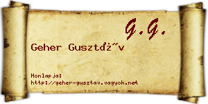 Geher Gusztáv névjegykártya